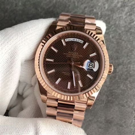 rose gold brown face rolex